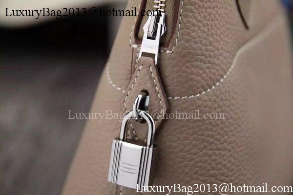 Hermes Bolide 37CM Calfskin Leather Tote Bag B1004 Light Grey