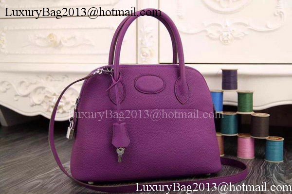 Hermes Bolide 37CM Calfskin Leather Tote Bag B1004 Purple