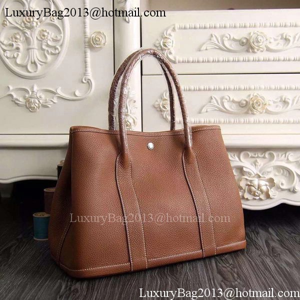 Hermes Garden Party 36cm 30cm Tote Bag Original Leather Brown