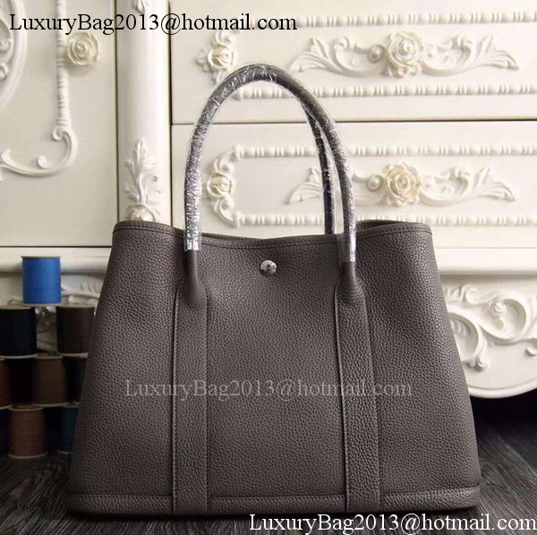 Hermes Garden Party 36cm 30cm Tote Bag Original Leather Dark Grey