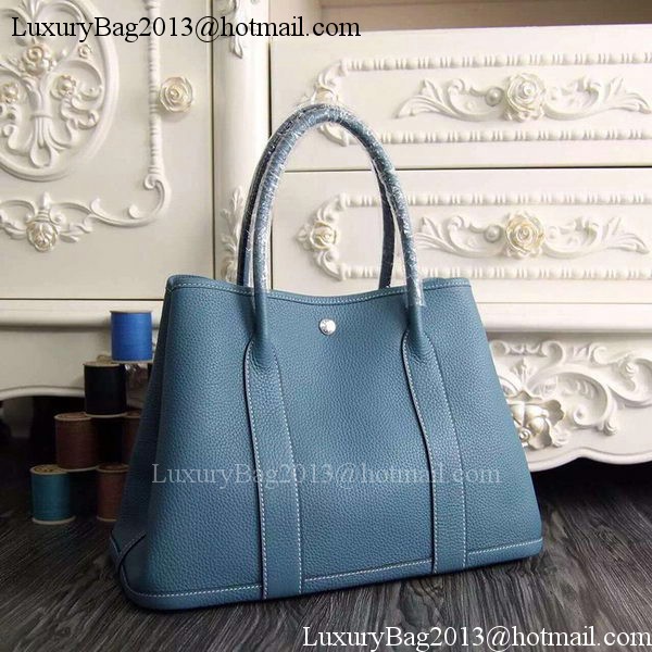 Hermes Garden Party 36cm 30cm Tote Bag Original Leather Light Blue
