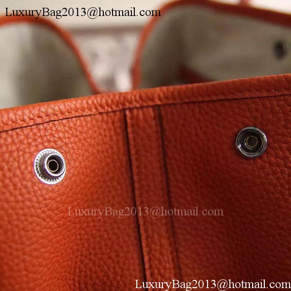 Hermes Garden Party 36cm 30cm Tote Bag Original Leather Orange