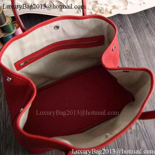 Hermes Garden Party 36cm 30cm Tote Bag Original Leather Red
