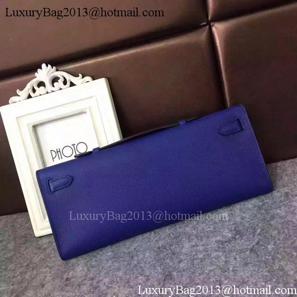 Hermes Kelly 31cm Clutch Epsom Leather KL31 Blue