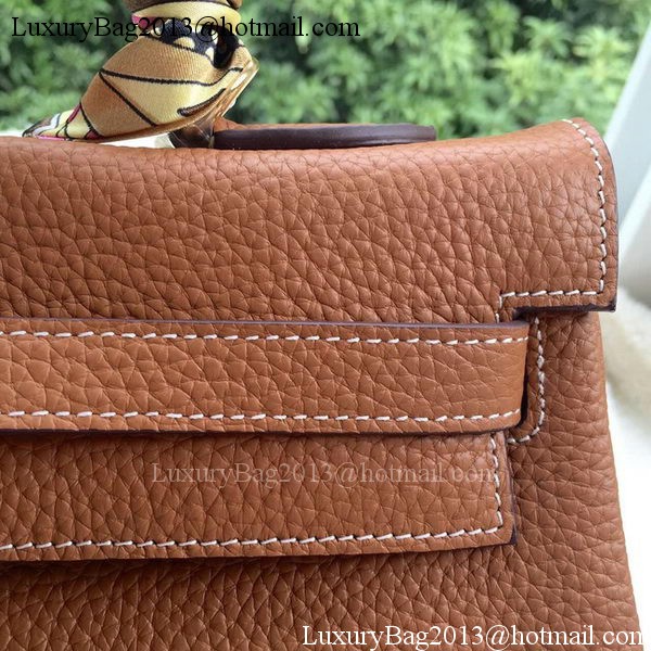 Hermes Kelly 32cm Shoulder Bag Brown Calfskin Leather K32CL Gold
