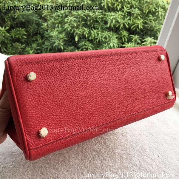 Hermes Kelly 32cm Shoulder Bag Red Calfskin Leather K32CL Gold