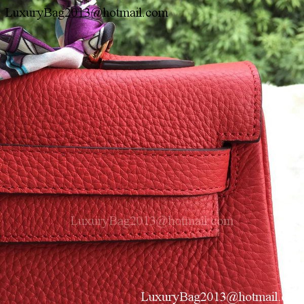 Hermes Kelly 32cm Shoulder Bag Red Calfskin Leather K32CL Gold