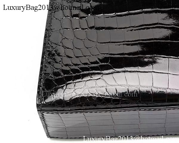 Hermes MINI Kelly 22cm Clutch Croco Leather KL22 Black