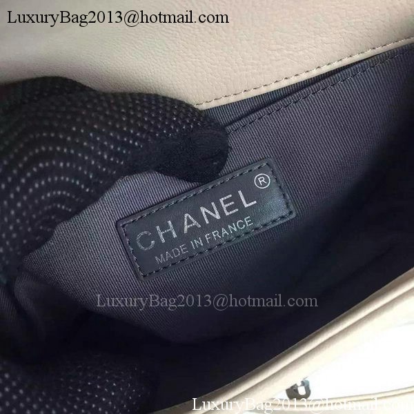 Boy Chanel mini Flap Bag Original Chevron Nubuck Leather A5707 Apricot