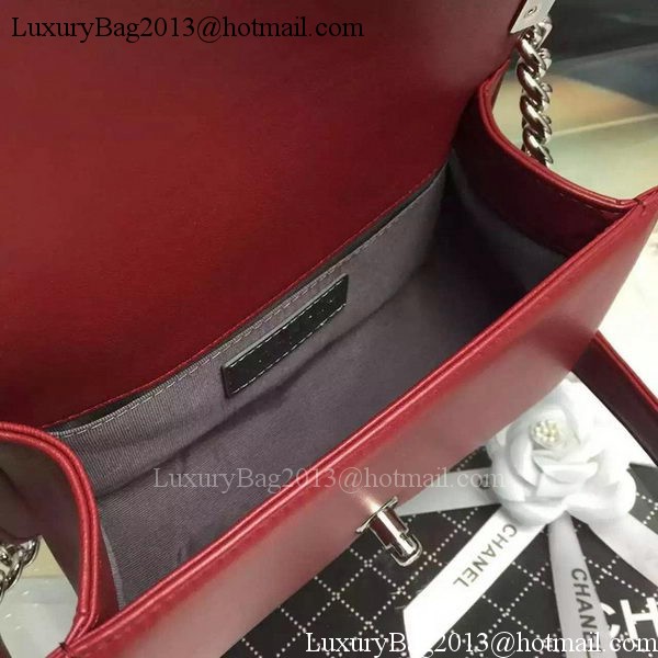 Boy Chanel mini Flap Bag Original Chevron Nubuck Leather A5707 Burgundy
