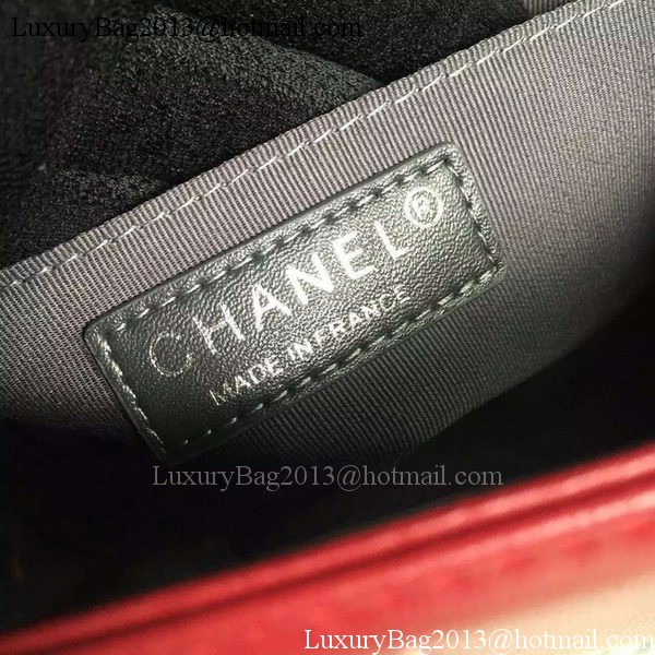 Boy Chanel mini Flap Bag Original Chevron Nubuck Leather A5707 Burgundy