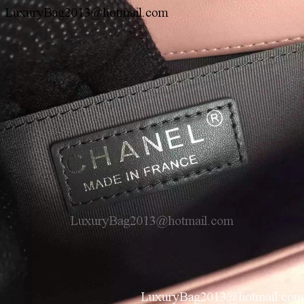 Boy Chanel mini Flap Bag Original Chevron Nubuck Leather A5707 Pink