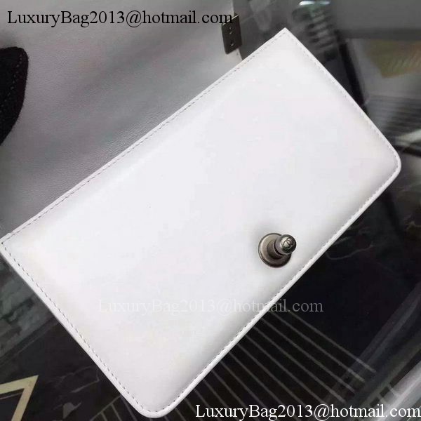Boy Chanel mini Flap Bag Original Chevron Nubuck Leather A5707 White