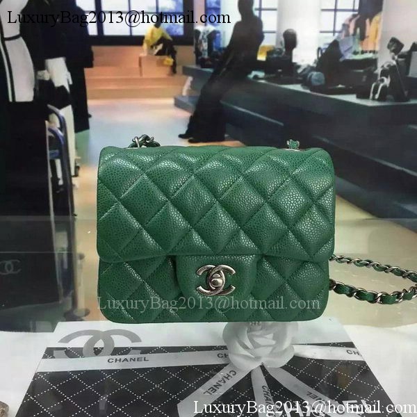 Chanel Classic MINI Flap Bag Cannage Pattern Leather A8171 Green