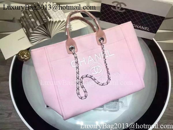 Chanel Large Canvas Tote Shopping Bag A5002 Pink