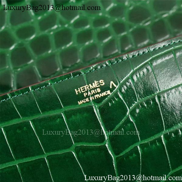 Hermes Croco Leather Clutch H88017 Green