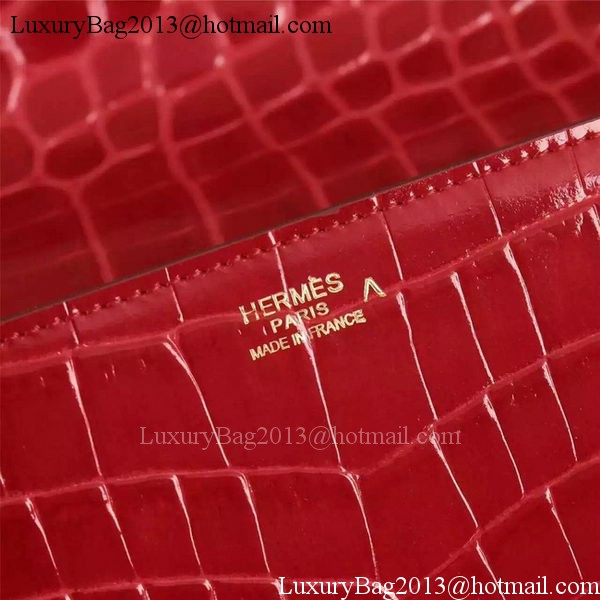 Hermes Croco Leather Clutch H88017 Red