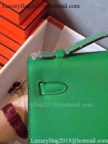 Hermes MINI Kelly 22cm Tote Bag Calfskin Leather K22 Green