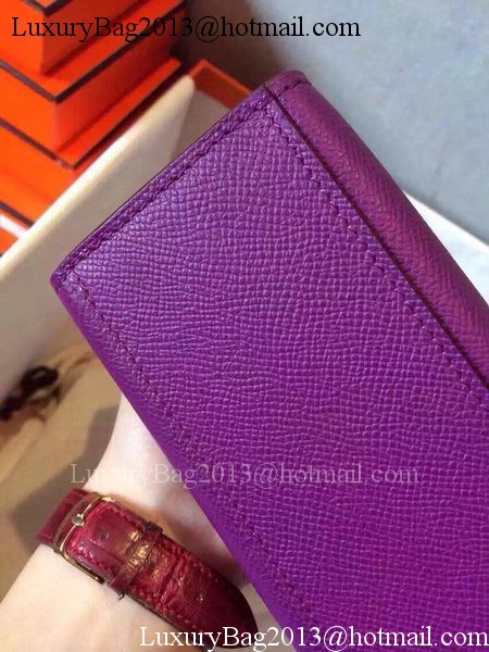 Hermes MINI Kelly 22cm Tote Bag Calfskin Leather K22 Purple