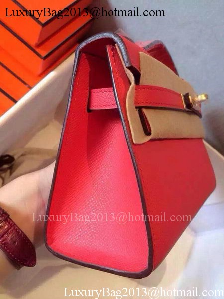 Hermes MINI Kelly 22cm Tote Bag Calfskin Leather K22 Red