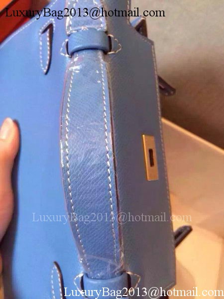 Hermes MINI Kelly 22cm Tote Bag Calfskin Leather K22 SkyBlue