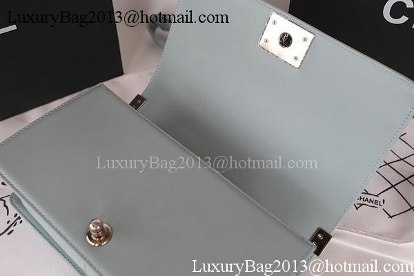 Boy Chanel Flap Bag Original Chevron Sheepskin A67025 Light Blue