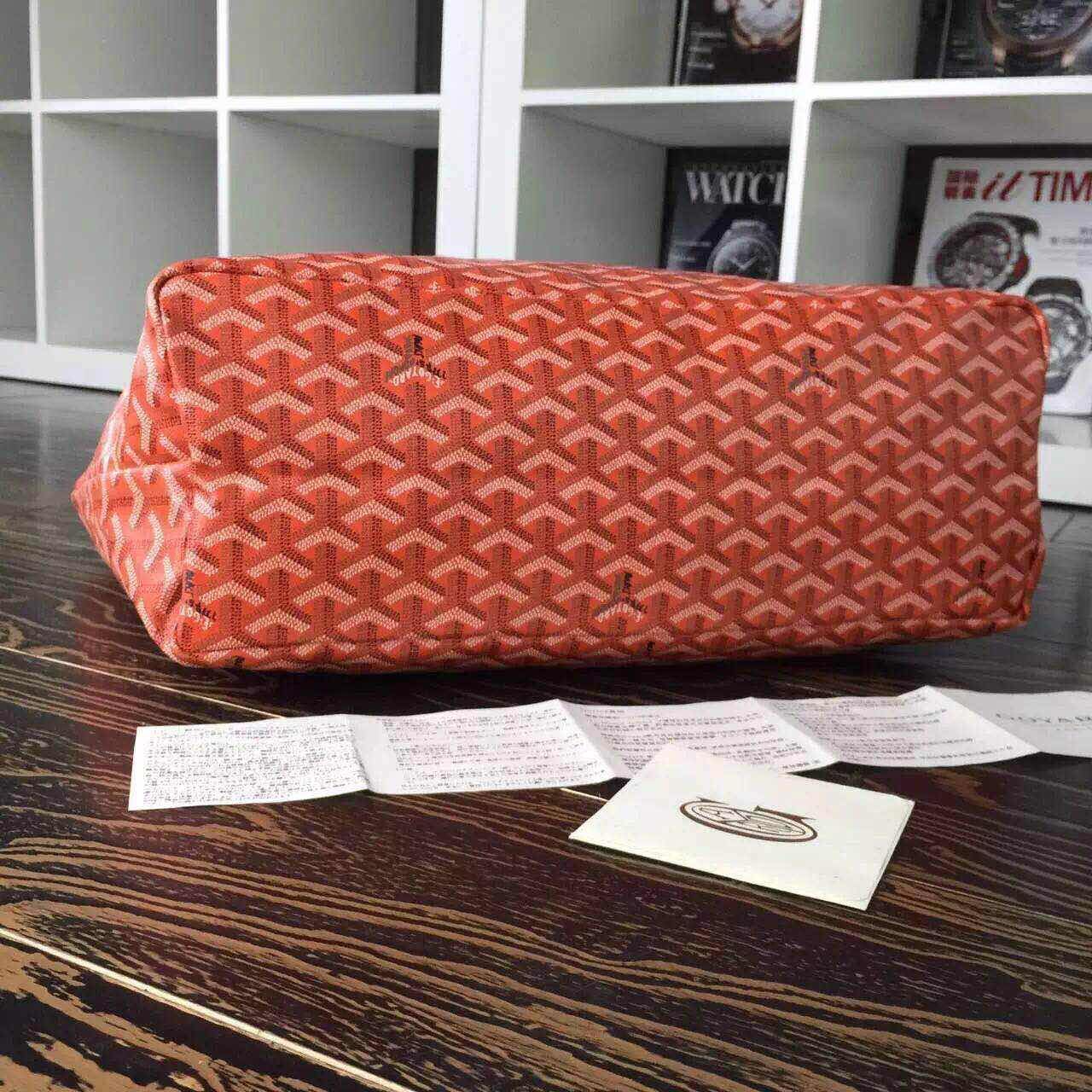 GOYARD Calfskin Leather Top Handle 7901 Orange