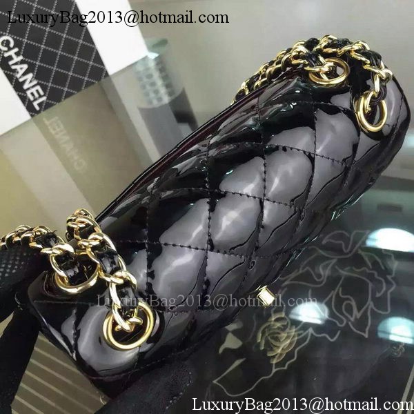 Chanel 2.55 Series Double Flap Bag Black Original Patent Leather CF7024 Gold
