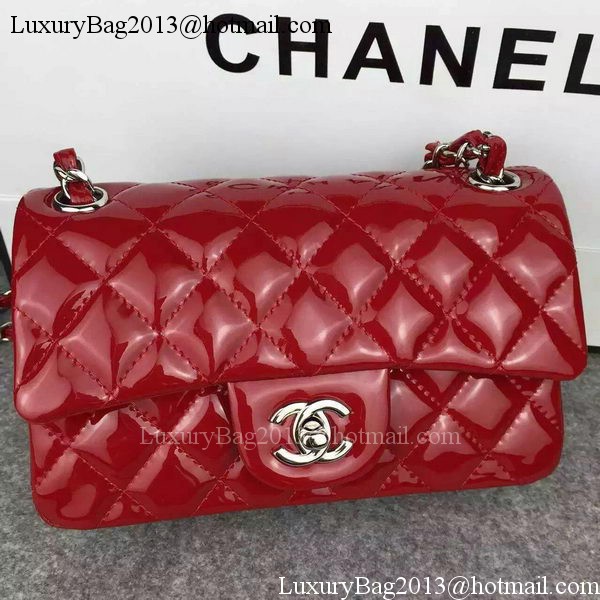 Chanel 2.55 Series Double Flap Bag Burgundy Original Patent Leather CF7024 Silver