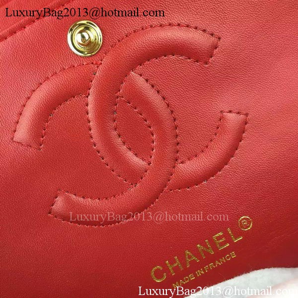 Chanel 2.55 Series Double Flap Bag Red Original Patent Leather CF7024 Gold