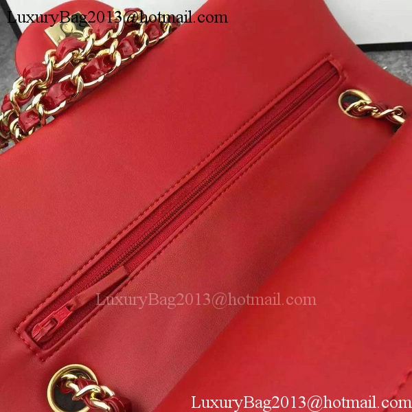 Chanel 2.55 Series Double Flap Bag Red Original Patent Leather CF7024 Gold