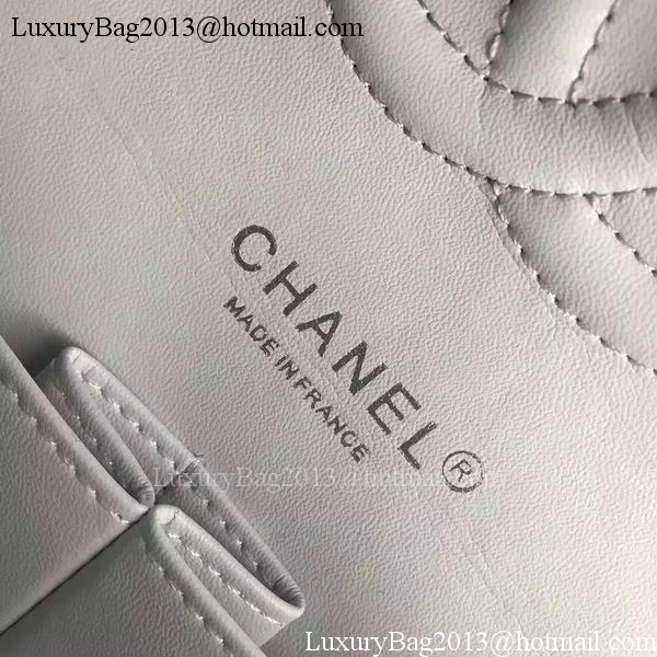 Chanel 2.55 Series Double Flap Bag White Original Patent Leather CF7024 Silver