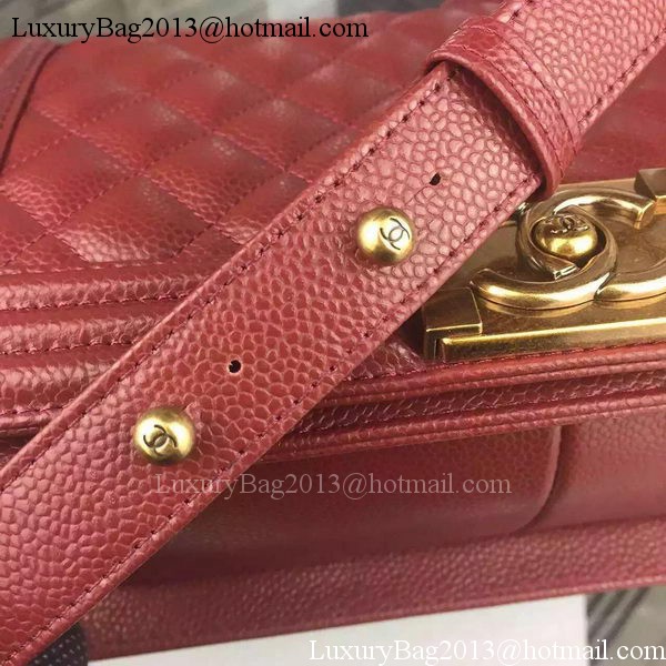 Chanel Boy Flap Shoulder Bag Burgundy Original Calfskin Leather A8708 Bronze