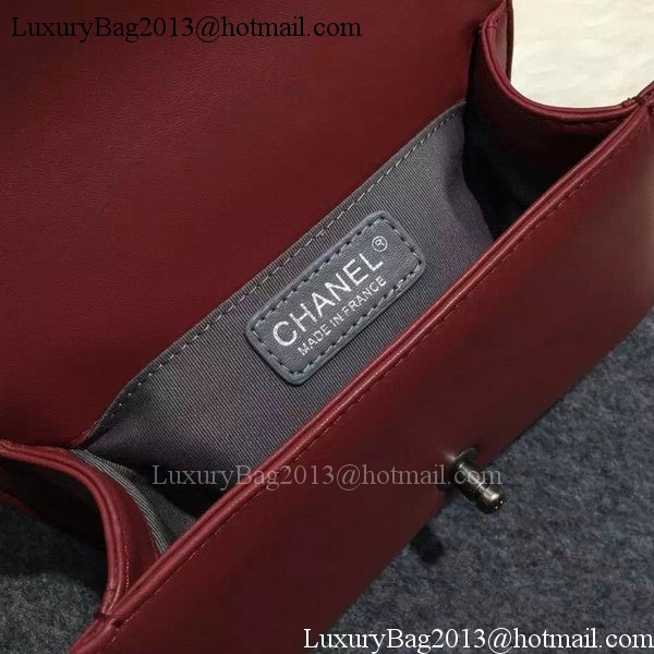 Chanel Boy Flap Shoulder Bag Burgundy Original Sheepskin Leather A67085 Silver