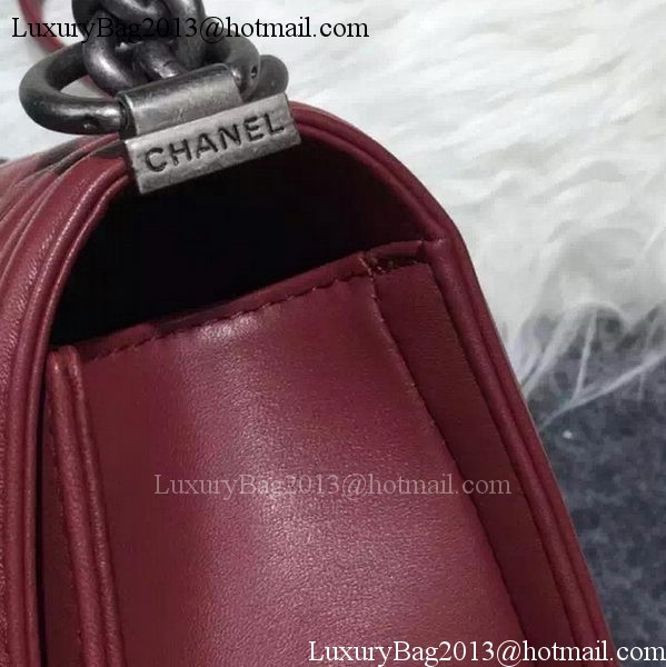 Chanel Boy Flap Shoulder Bag Burgundy Original Sheepskin Leather A67085 Silver