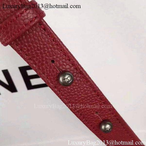 Chanel Boy Flap Shoulder Bag Red Original Calfskin Leather A8708 Silver
