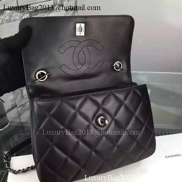 Chanel Classic Top Flap Bag Black Original Leather A98079 Silver