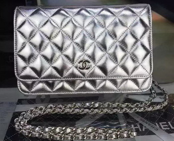Chanel mini Flap Bag Silver Cannage Pattern A8373 Silver