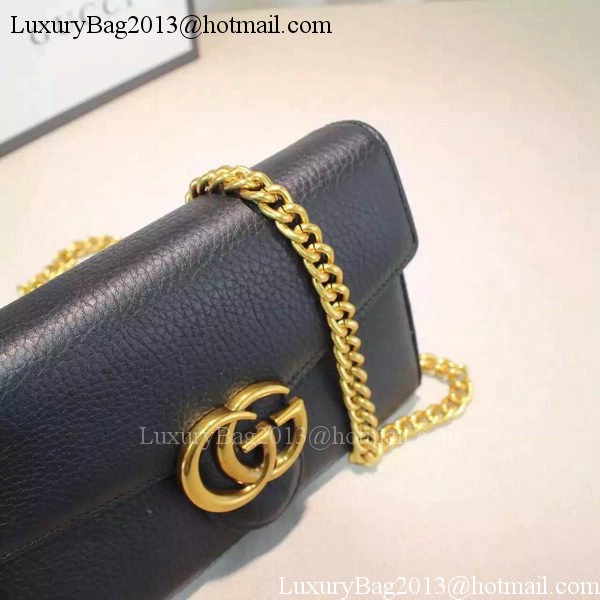 Gucci GG Marmont Leather mini Chain Bag 401232 Black