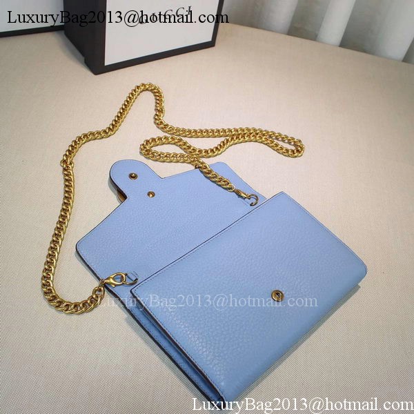 Gucci GG Marmont Leather mini Chain Bag 401232 Blue