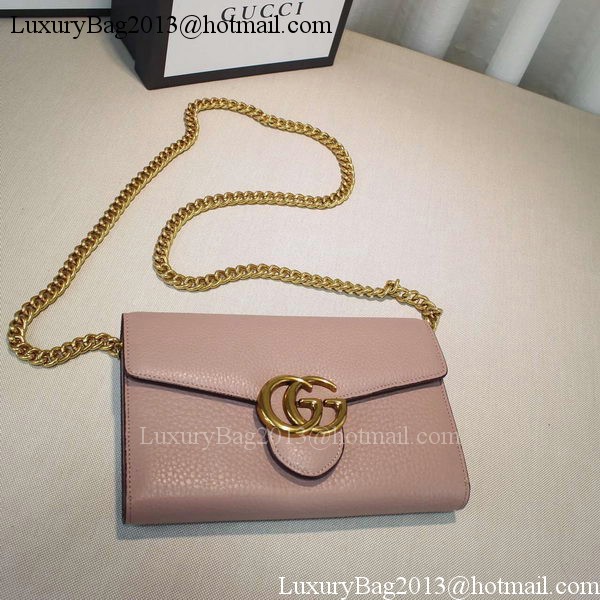Gucci GG Marmont Leather mini Chain Bag 401232 Pink