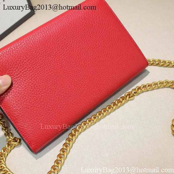 Gucci GG Marmont Leather mini Chain Bag 401232 Red