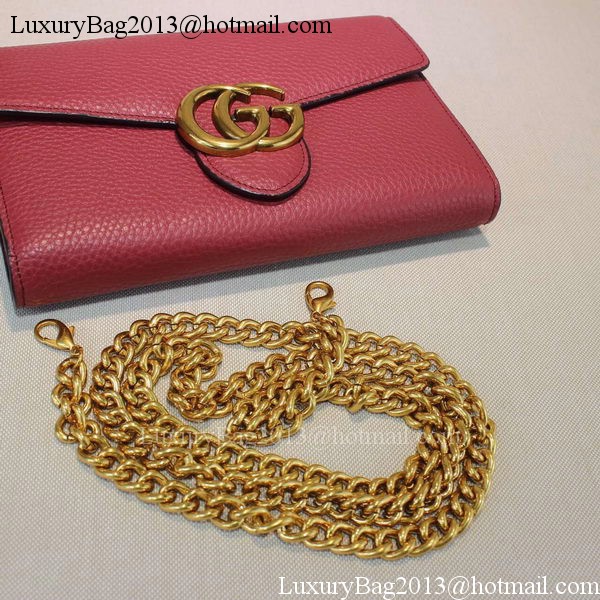 Gucci GG Marmont Leather mini Chain Bag 401232 Rose