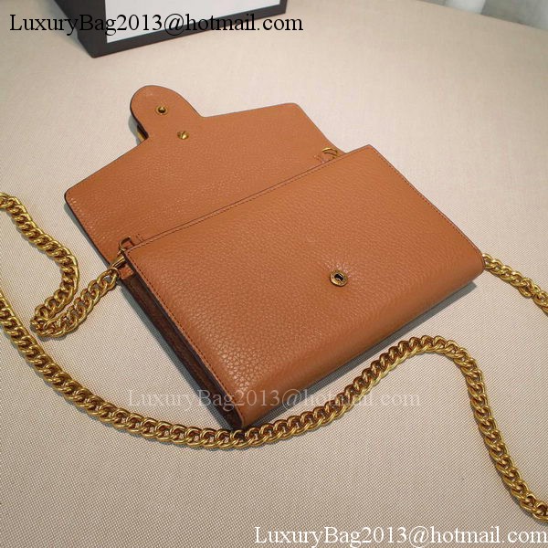 Gucci GG Marmont Leather mini Chain Bag 401232 Wheat