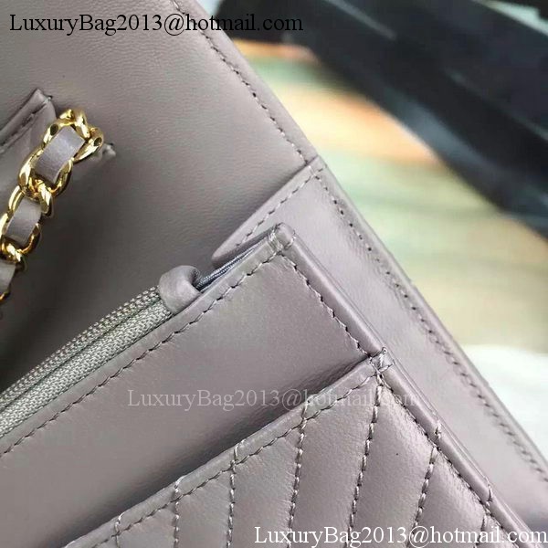 Chanel mini Flap Bag Chevron Leather A33814 Grey