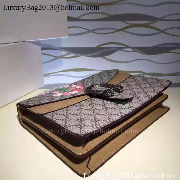 Gucci Dionysus Blooms Medium Shoulder Bag 421970 Brown