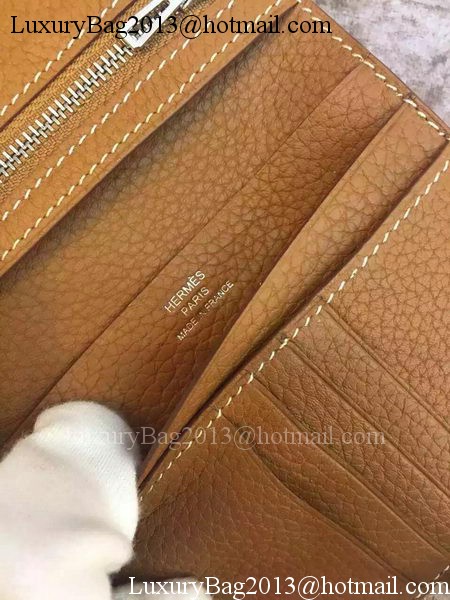 Hermes Bi-Fold Wallet Togo Leather H512 Brown