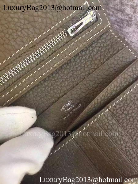 Hermes Bi-Fold Wallet Togo Leather H512 Grey