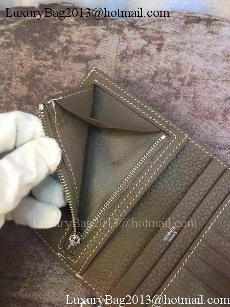 Hermes Bi-Fold Wallet Togo Leather H512 Grey