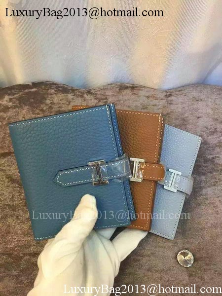 Hermes Bi-Fold Wallet Togo Leather H512 Light Blue